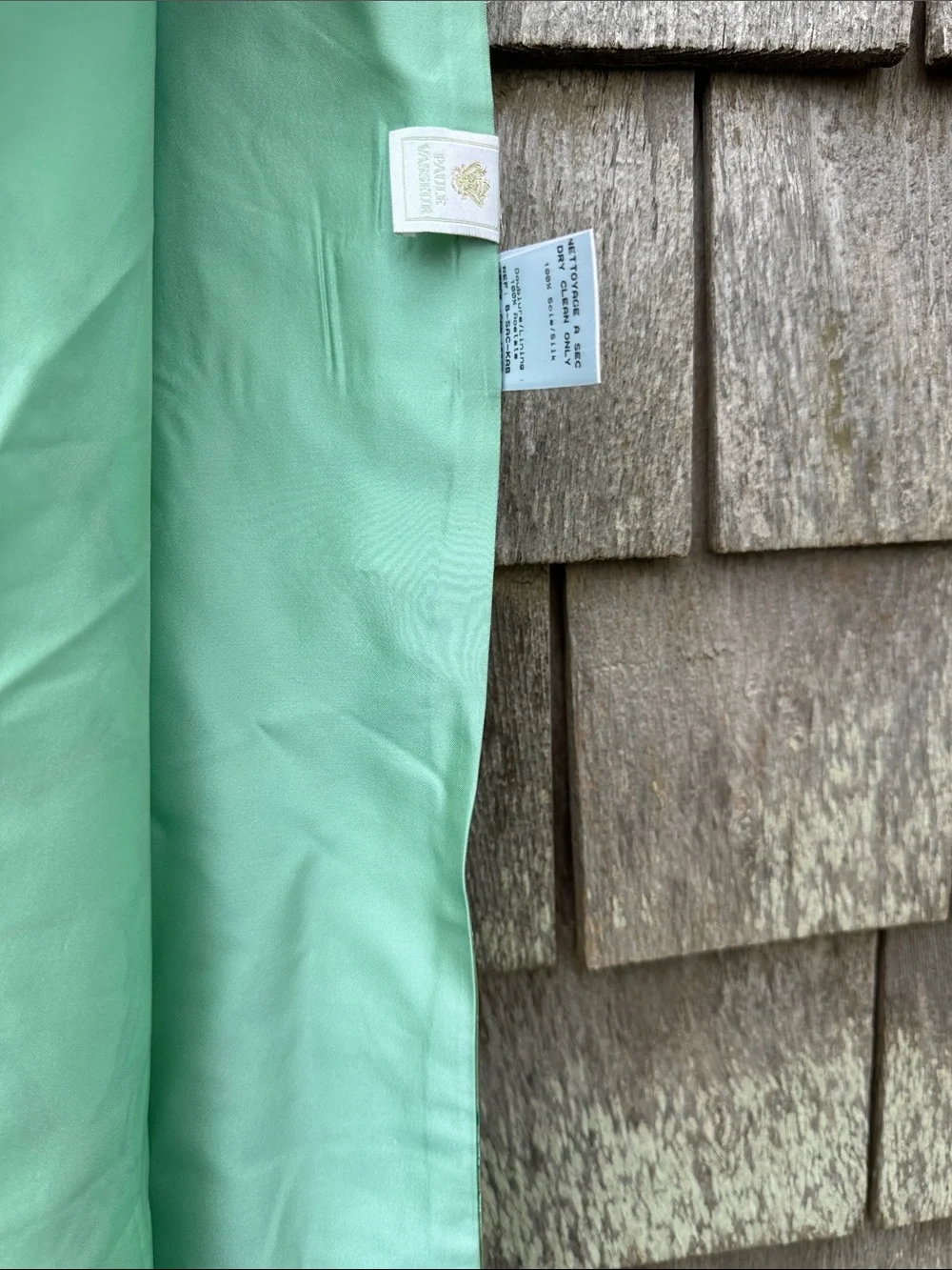 Women’s Paule Vasseur Silk L’étole/ Wrap in Mint Green Lightweight Floral